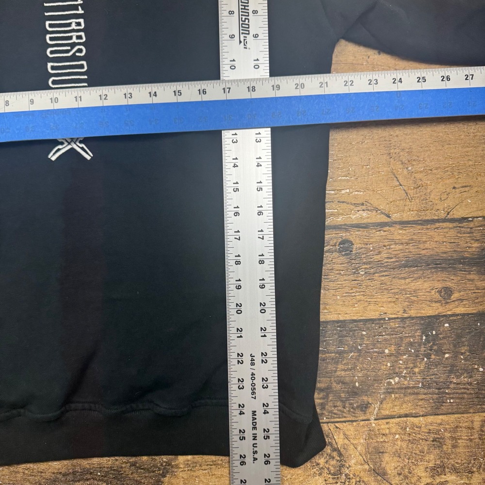 11 by BBS DUSK Boris Bidjan‎ Saberi Terry Buckle Mens Black Hoodie Size M - Picture 9 of 9